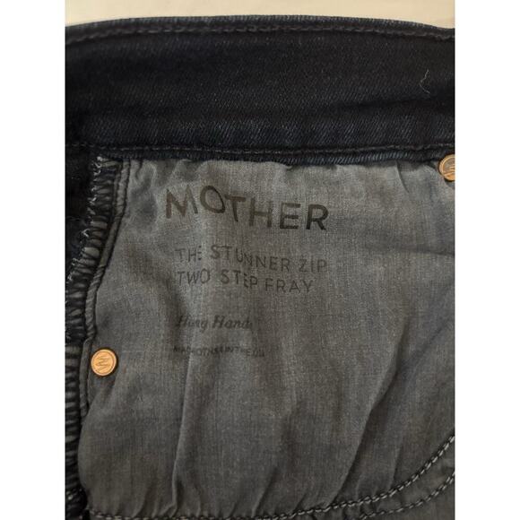 MOTHER The Stunner Zip Two Step Ankle Fray Holding Hands 28 Jeans Dark High Rise - Picture 4 of 11